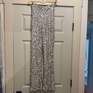 Forever 21 Glittering Silver Women's Trousers